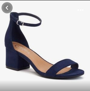 Candie's Cosmos Navy Block-Heel Shoes Sandals